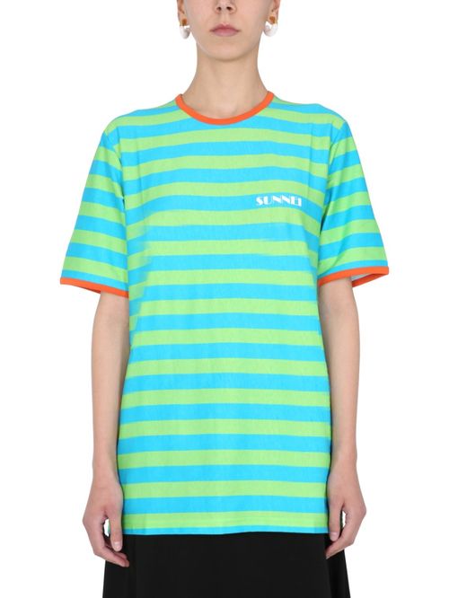 Multicolor Stripes Crew Neck T-Shirt