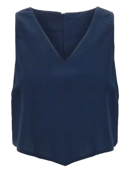 V-neck crop top - Blue