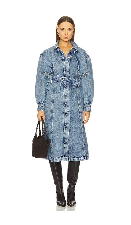 Seventy + Mochi Bonnie Trench in Blue. M. Also in