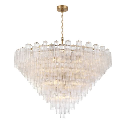 Aged Brass 40 Light Chandelier from the Addis Collection