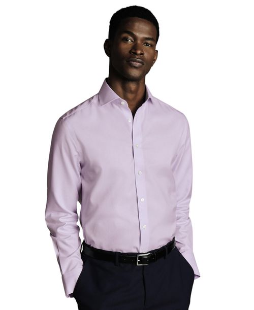 Men's Slim-Fit Dress Shirt - Lilac purple