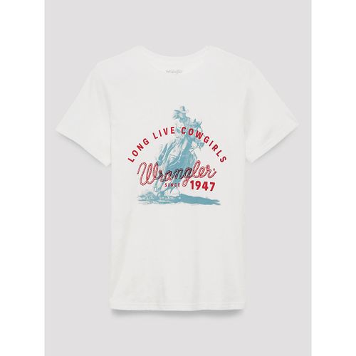 Sprinting Cowgirl Reg Fit Graphic Tee in Bright White Heather