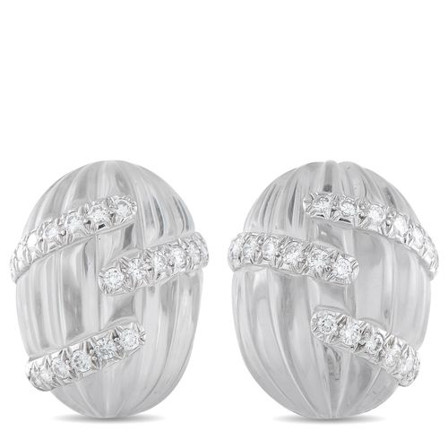 18K White Gold 3.0ct Diamond and Rock Crystal Earrings DW12-011326