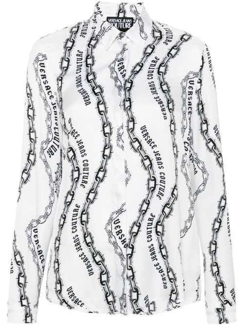 Chain-link print shirt - White