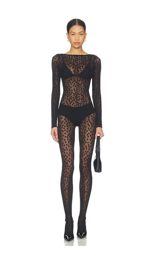 Wolford Sweet Dots Catsuit in Black. - L also in M