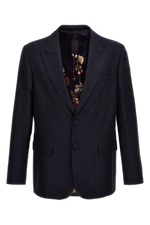Single-Breasted Jacquard Blazer