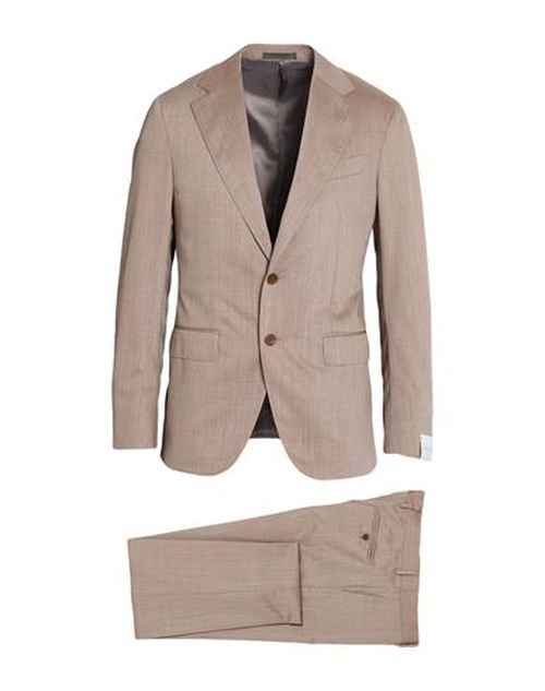 Man Suit Beige Size 38 Wool, Silk