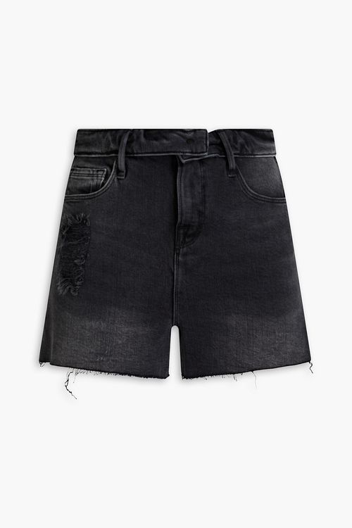 Bombshell distressed denim shorts