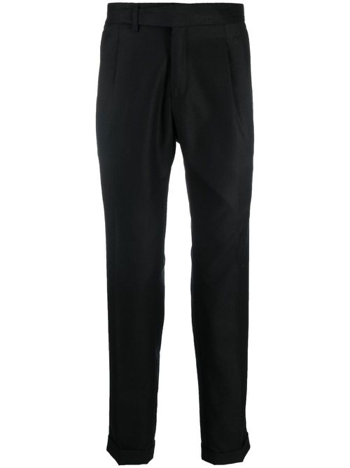 Buckle-detail tapered trousers - Black