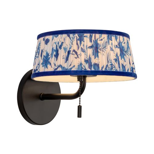 Matte Black Blue Linen Bathroom Vanity Light from the Scout Collection