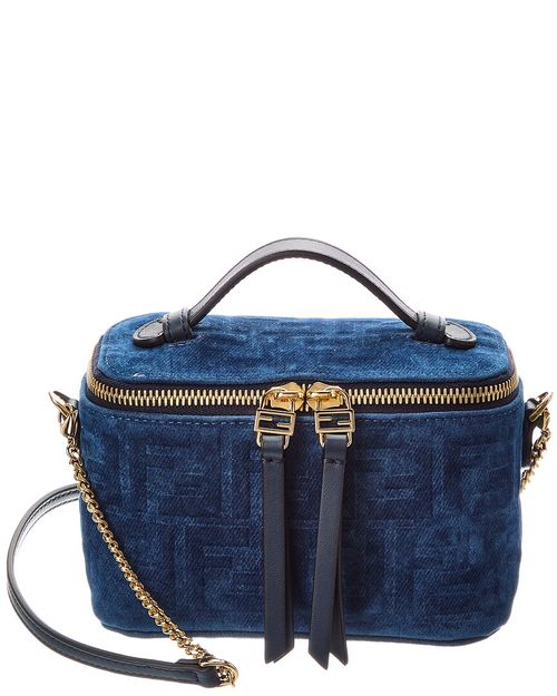 Ff Flocked Denim Vanity Case