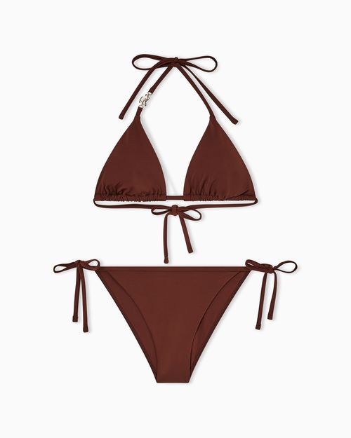 Triangle bikini with metallic logo