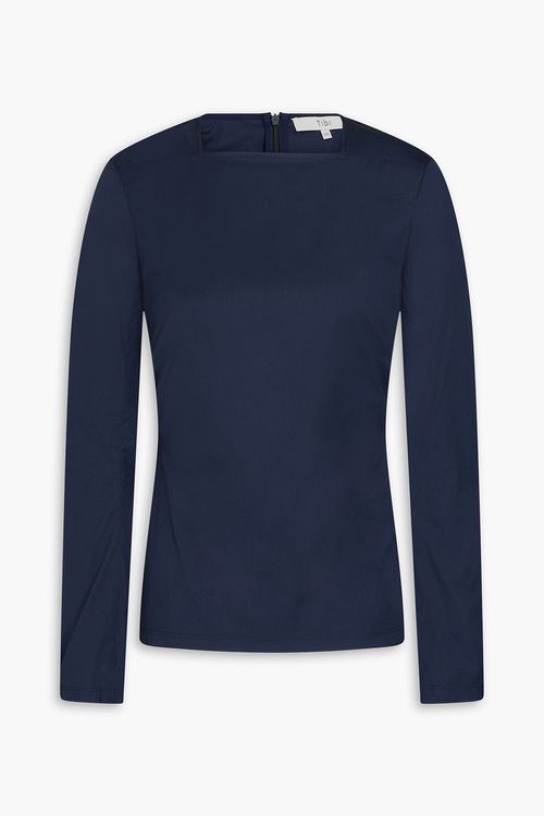 Cotton-blend poplin top