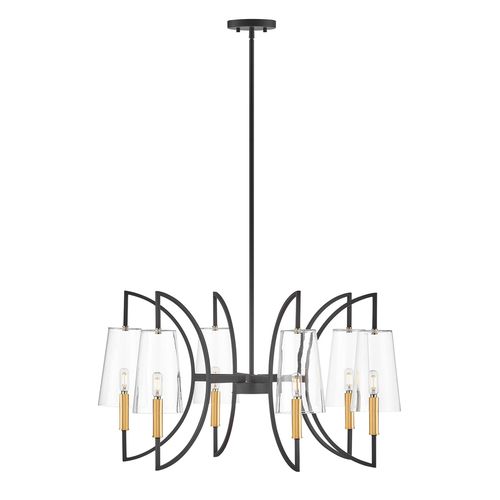 Hanley 6-Light Chandelier in Matte Black and Warm Bra
