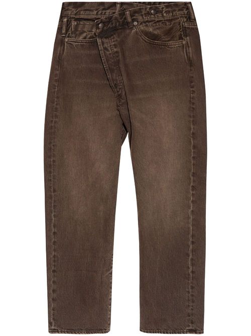Off-centre boyfriend jeans - Brown