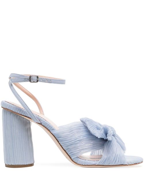 Plissé-detail 90mm sandals - Blue