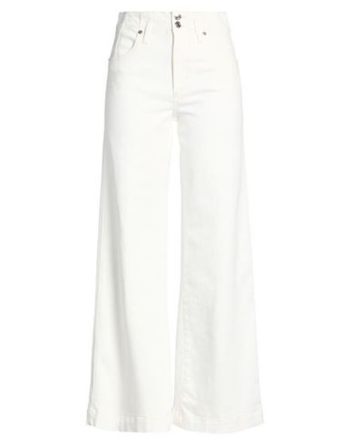 The Seamed Wide Trouser Woman Jeans Ivory Size 24 Recycled cotton, Rayon, Elasterell