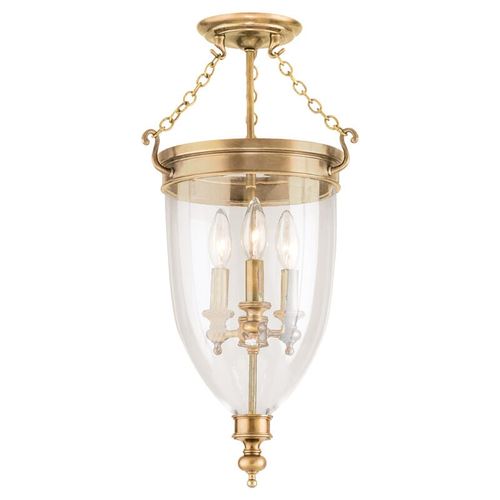 Hanover 3-Light Ceiling Light in Aged Bra