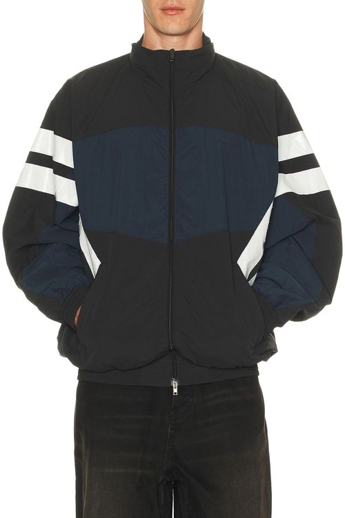 VETEMENTS TRAININGSJACKE TAPED in Schwarz & Blau - Black,Navy. L also in