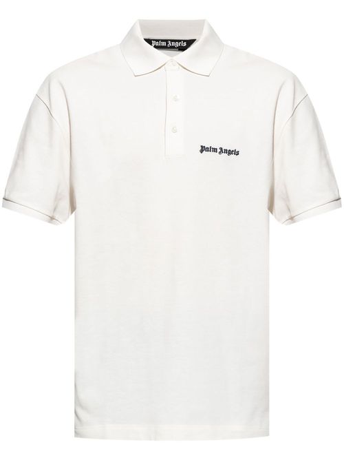 Logo-embroidered polo shirt - White