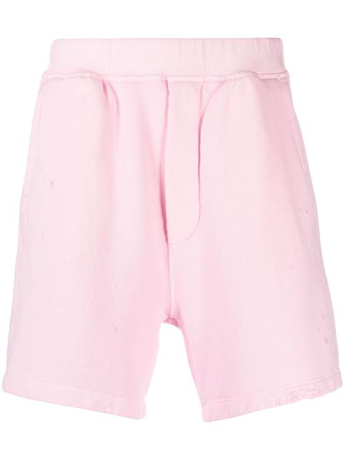 Distressed-effect track shorts - Pink