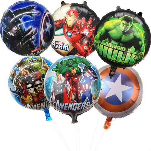 TEMU 6pcs/set Avengers Iron For Man And -for Man Themed Party Balloons - Suitable For Birthday Parties, Family Gatherings And Festive Decoration