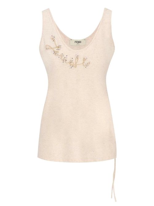 Embroidered Logo Neck Tank Top