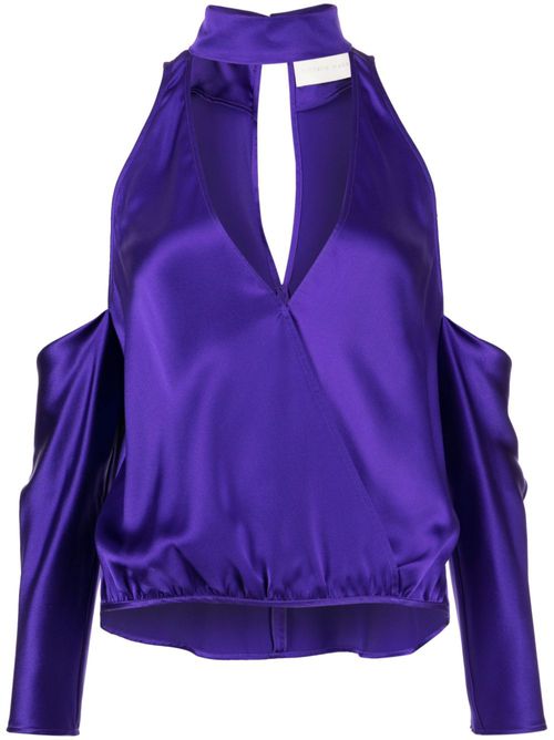 Cut-out silk blouse - Purple