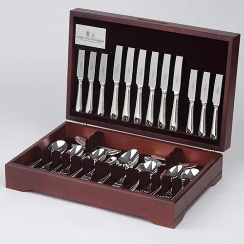 Arthur Price of England Rattail Sovereign Silver Plate 124 Piece Canteen FREE Extra 12 Tea Spoon