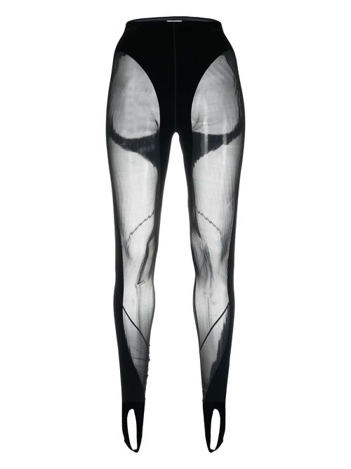 X Wolford mesh-panelled stirrup leggings - Black