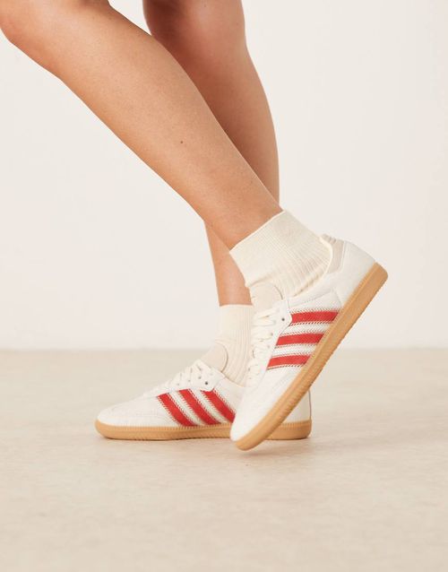 Samba OG sneakers in cream and red-White