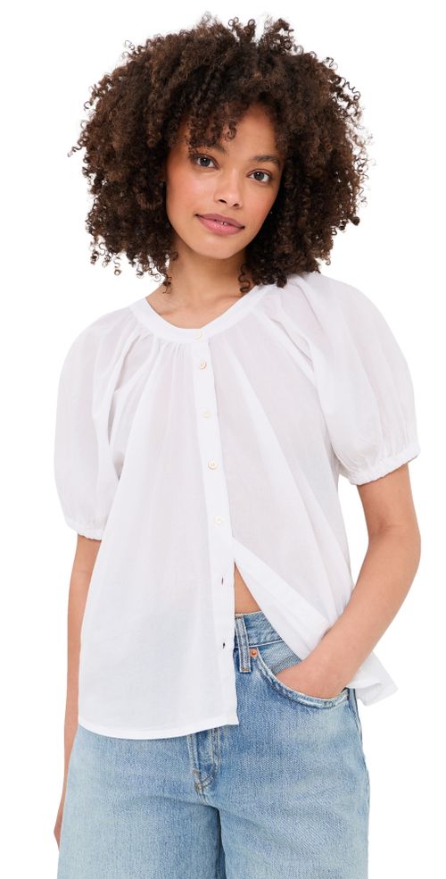Voile Lettie Top White