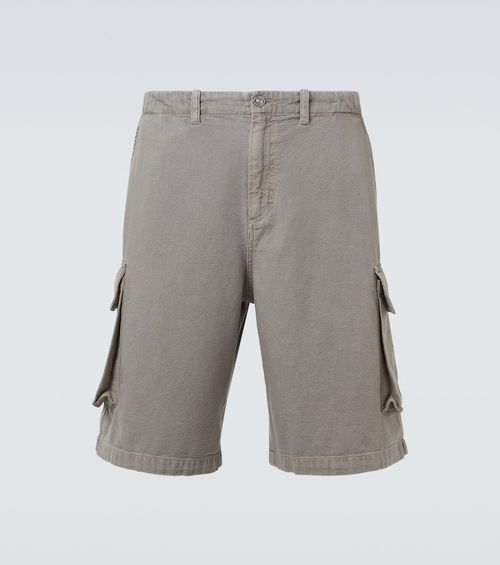 Mount cotton and hemp canvas cargo shorts