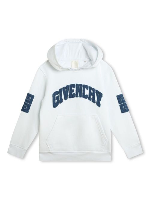 4G logo-appliqué hoodie - White