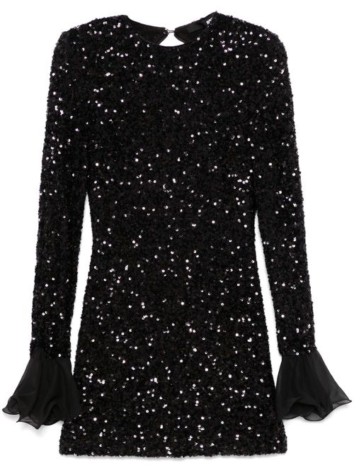 Sequinned mini dress - Black