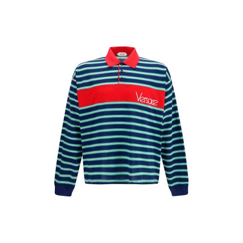 Striped Cotton Polo Shirt — Multicolor