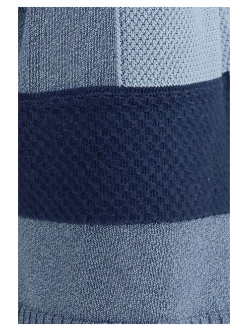 Patchwork Cotton Knit Bermudas — Blue