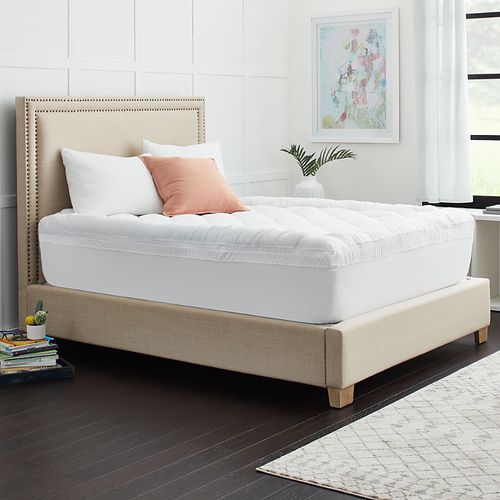 3+1 Memory Foam Mattress Topper with Fiber Fill Cover, Full