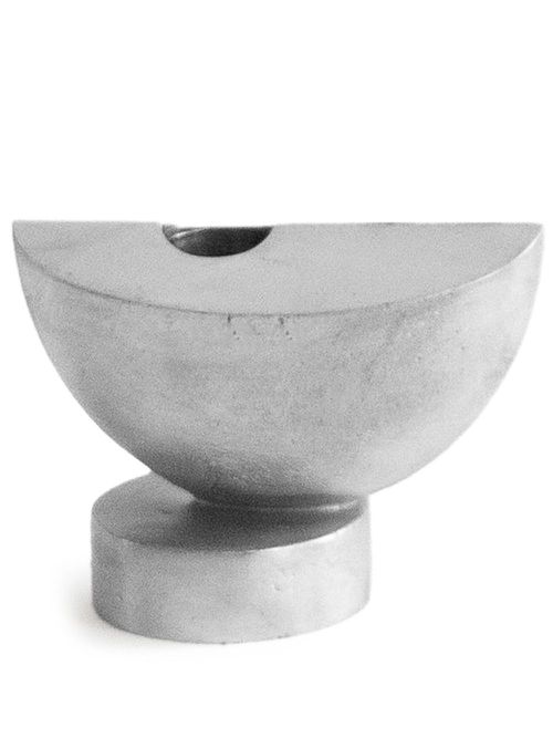 Poise horizontal aluminium candle holder - Silver