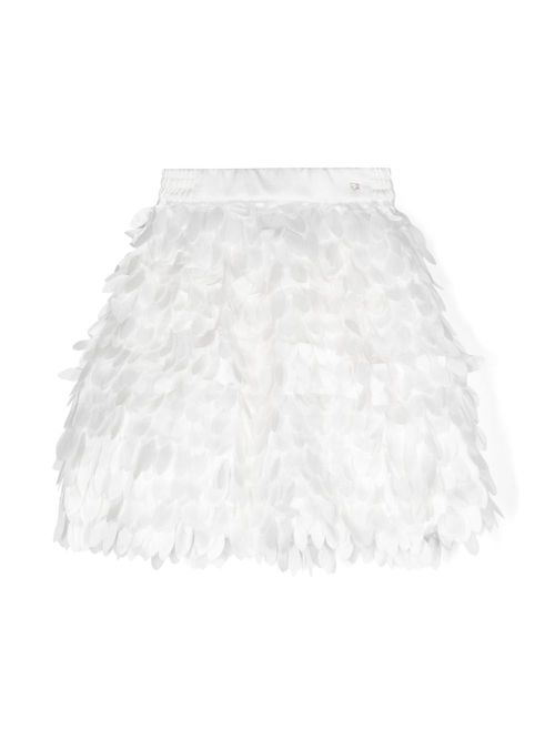 Appliqué-detail slip-on skirt - White