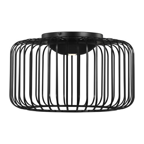 Kai 1-Light 9.10"H LED Flush Mount in Nightshade Black