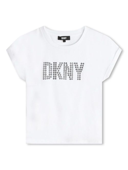 Eyelet-logo cotton T-shirt - White