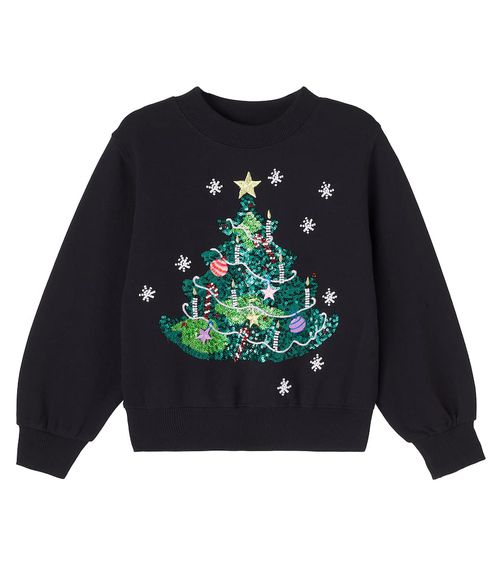 Sequined cotton jersey sweatshirt