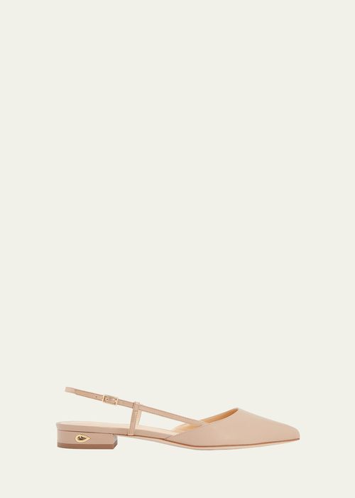 Mario Bicolor Leather Slingback Ballerina Flats