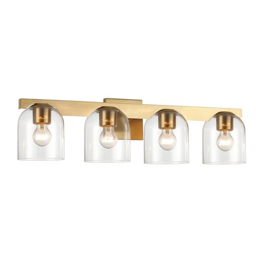 Natural Aged Brass Four Light Bath Vanity from the Scoop Collection