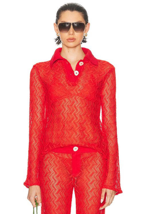 Eliou Andre Top in Red Ziggy - Red.  XS also in L