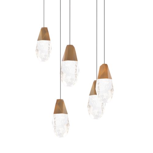 Martini 5-Light LED Chandelier in Aged Bra