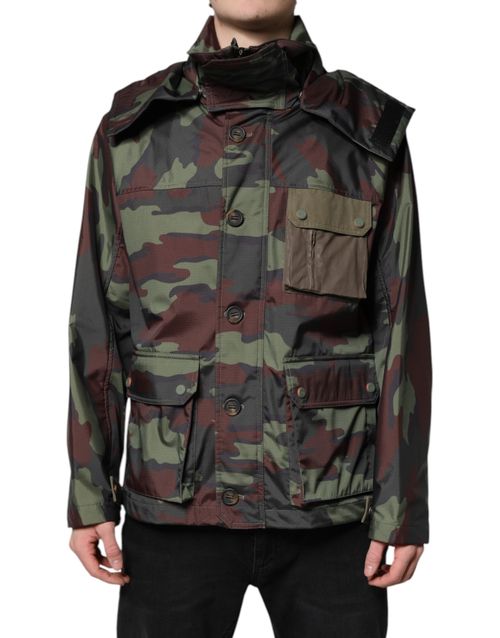 Camouflage Windbreaker Jacket — Multicolor