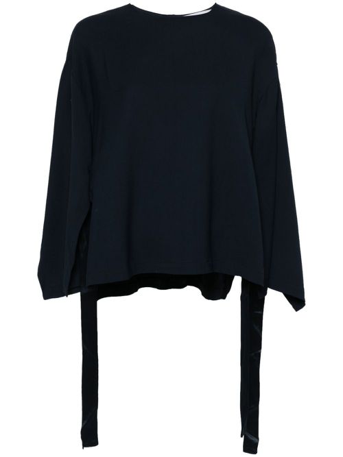 Side-slit cady blouse - Blue