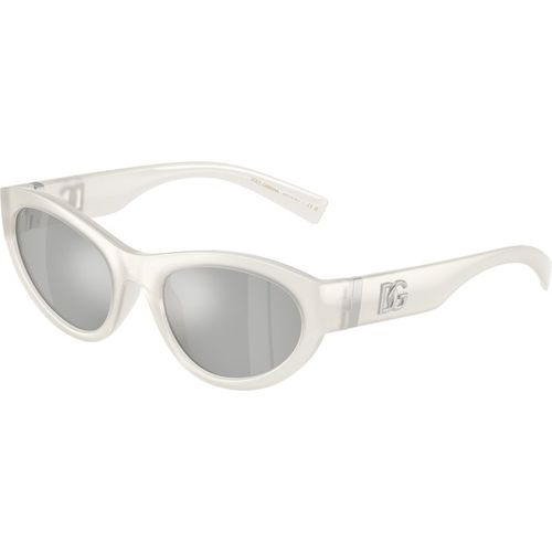 Dolce & Gabbana Woman Dolce & Gabbana DG6207 30398V Sunglasses Injected White Grey Cat Eye Mirror